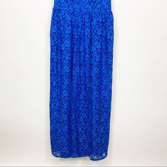 Pins and Needles Blue Lace Back Cutout Maxi Dress - Picture 5 of 8